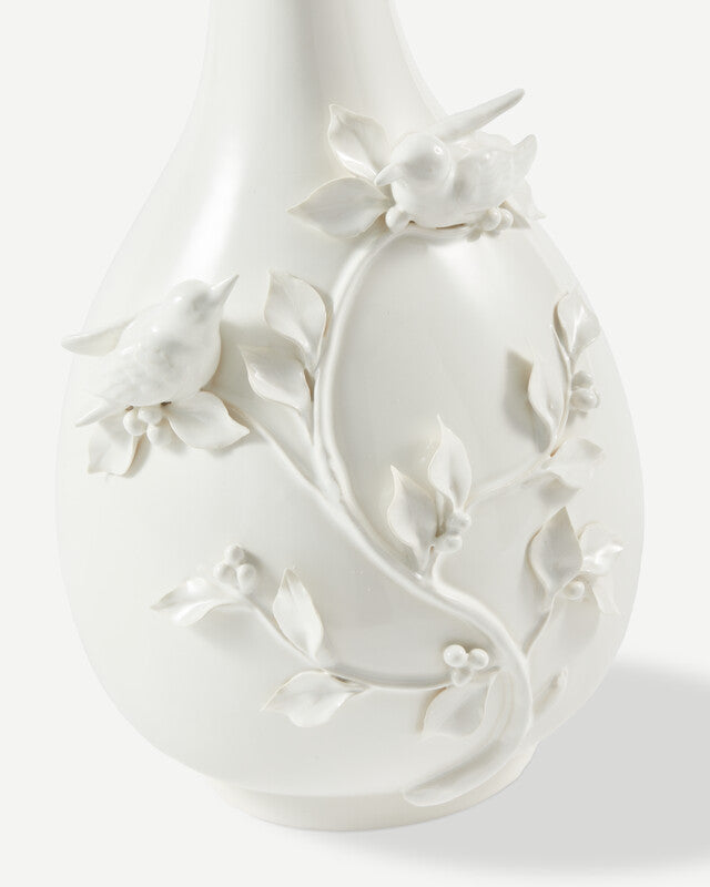 3D Birds Vase - White