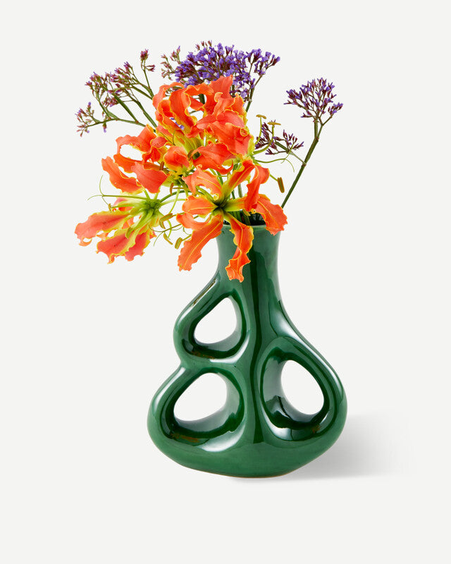 Three Ears Vase - S - Dark green