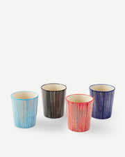 Marine Striped Coffee Cups - Multi-colour