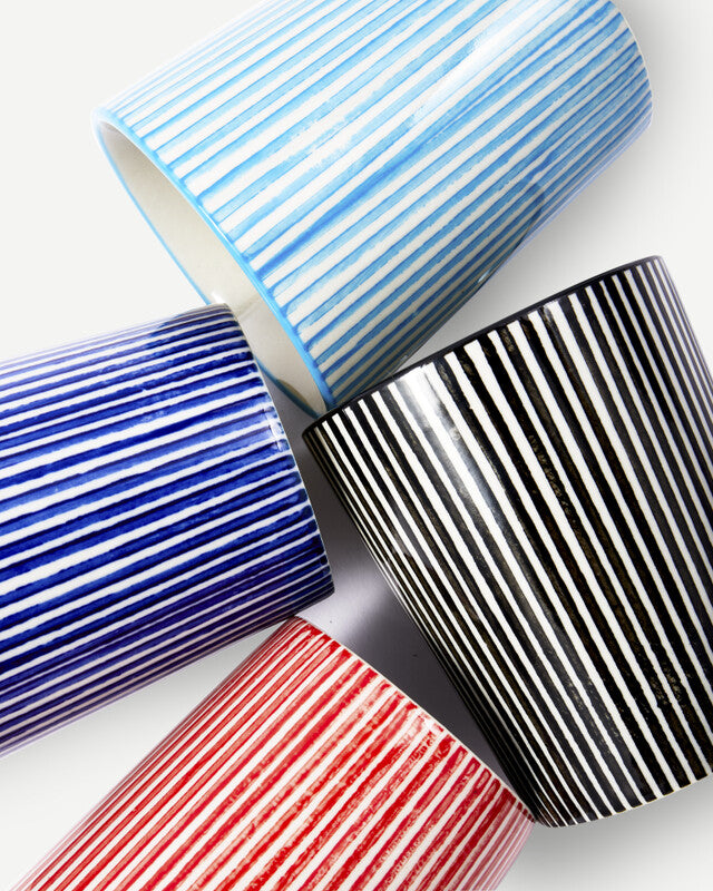 Marine Striped Coffee Cups - Multi-colour