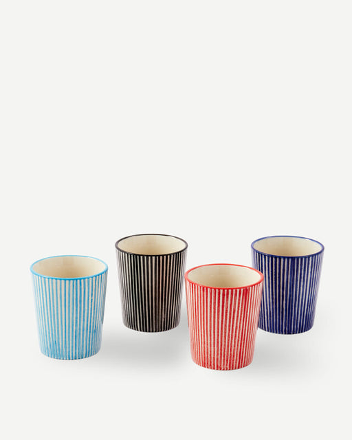 Marine Striped Coffee Cups - Multi-colour