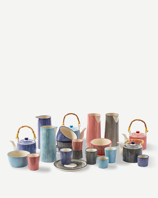 Marine Striped Espresso Cups - Multi-colour