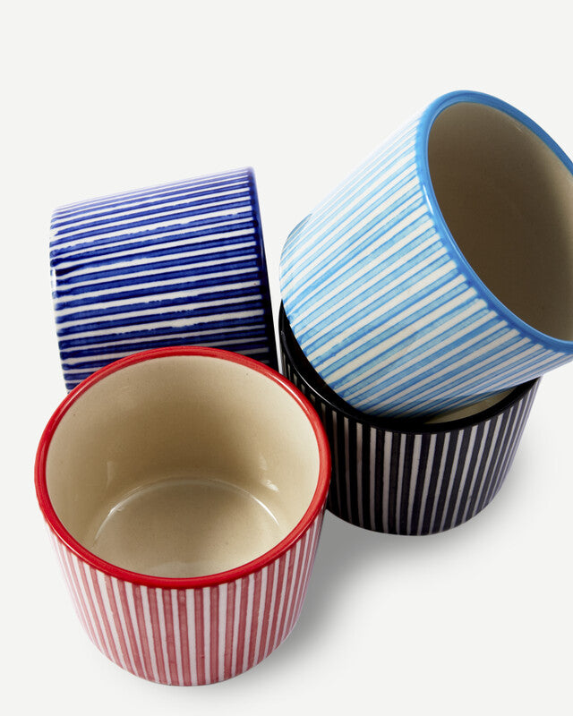 Marine Striped Espresso Cups - Multi-colour