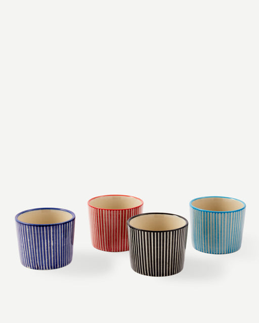 Marine Striped Espresso Cups - Multi-colour