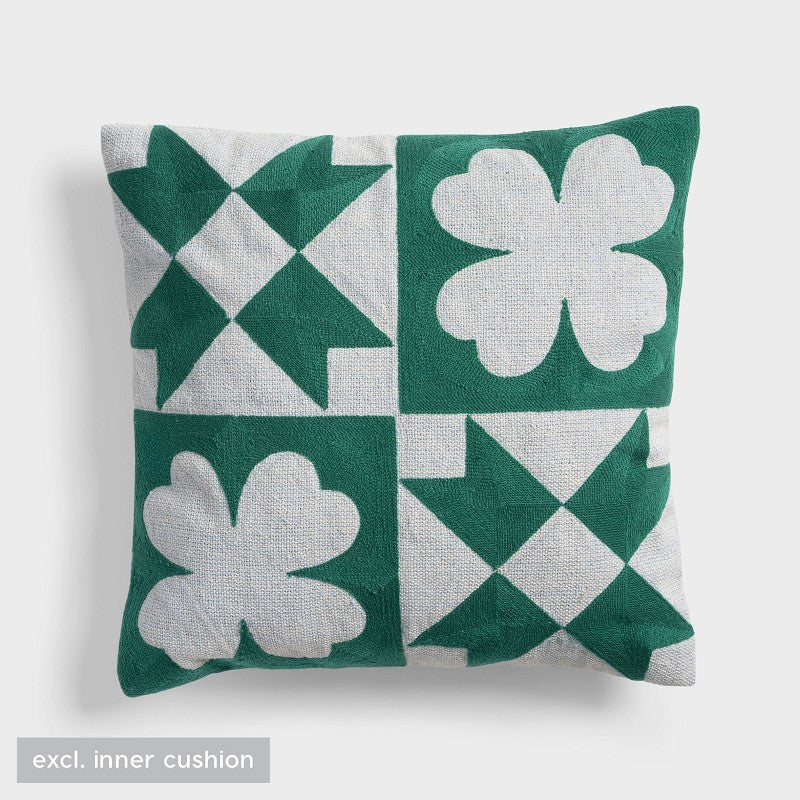 Cushion patch quilt green 40x40