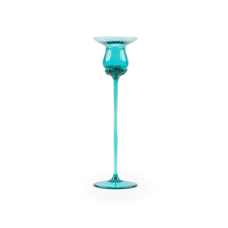 Tulipán Candle Holder 25 cm Turquoise