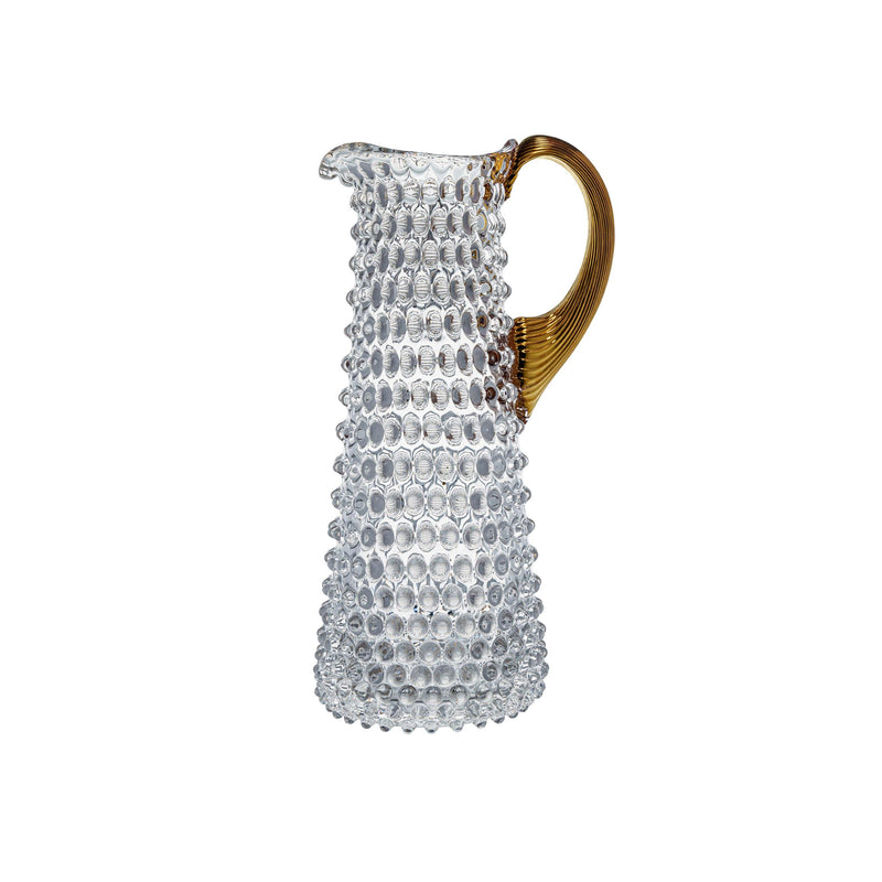 Eiffel Hobnail Jug 1L Crystal + Gold