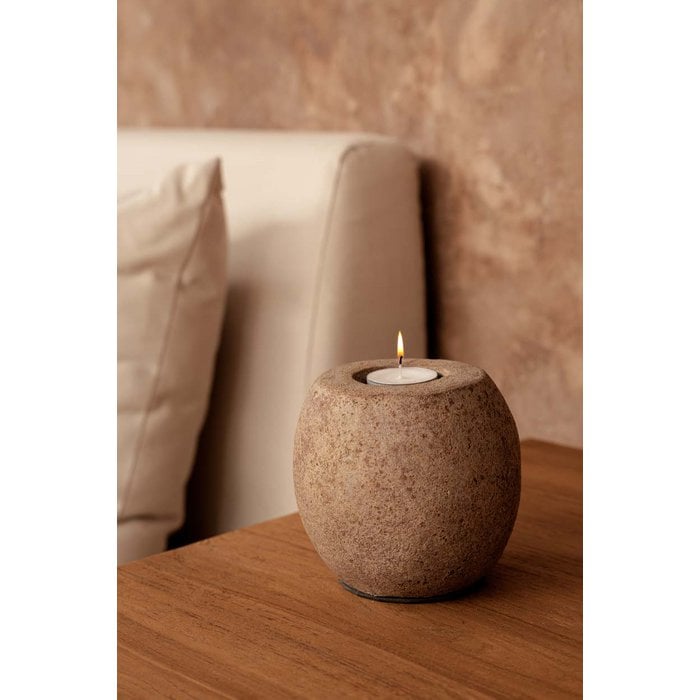 The Cavestone Candle Holder - Brown