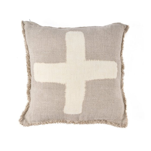 The Ivory Cross Cushion Cover - Natural White - 50x50