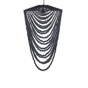 The Wooden Bead Chandelier - Black - L