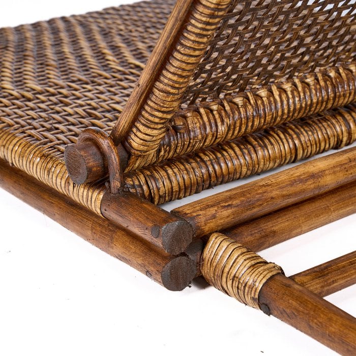 The Rattan Floor Lounger - Dark Walnut
