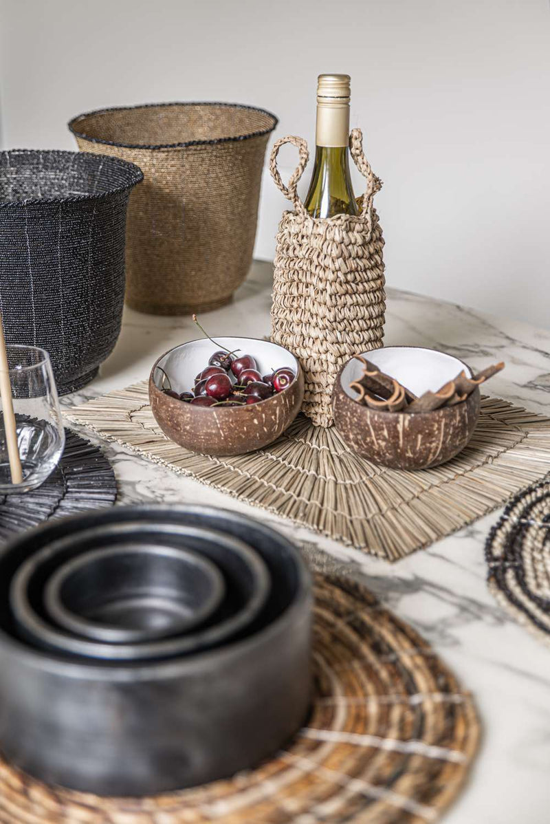 Black Beaded Bowl - Large