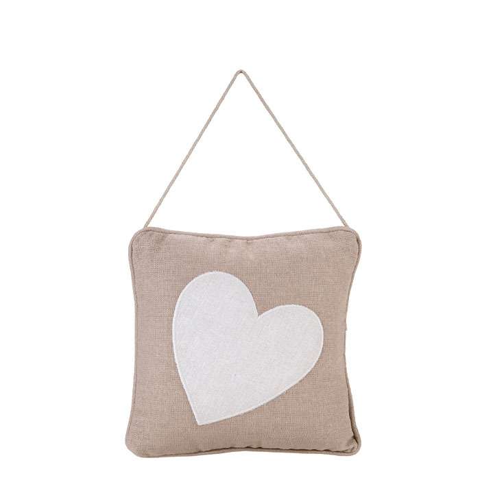 Embroidered Pillow "White Heart"