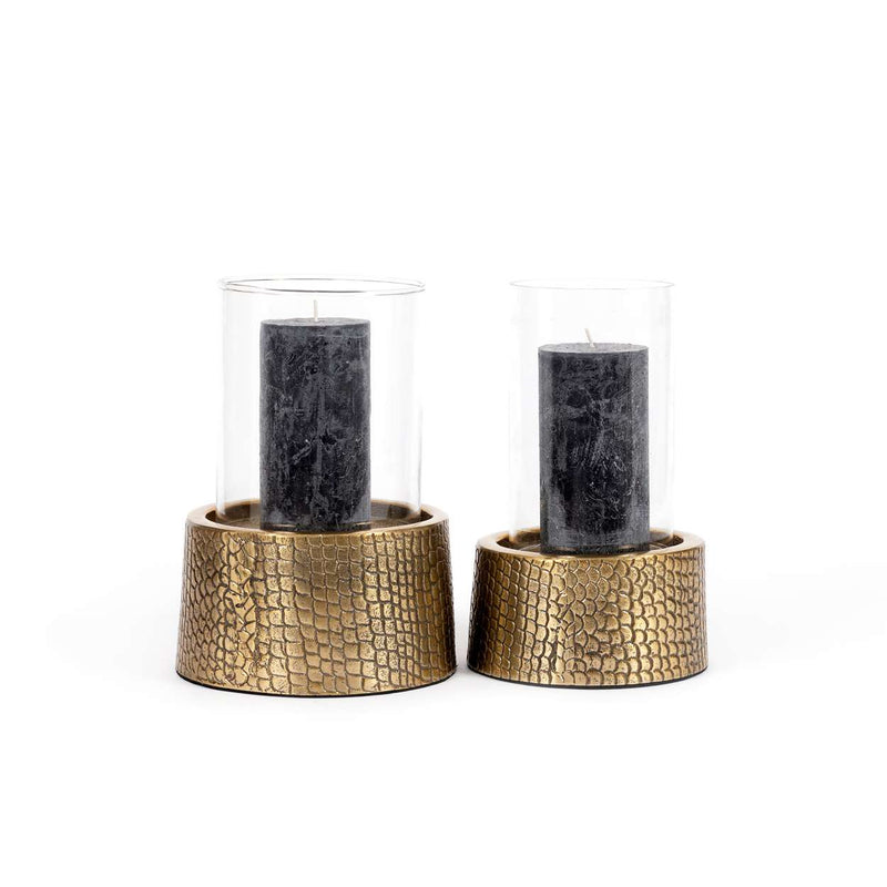 The Croco Candle Holder with Glass, Medium