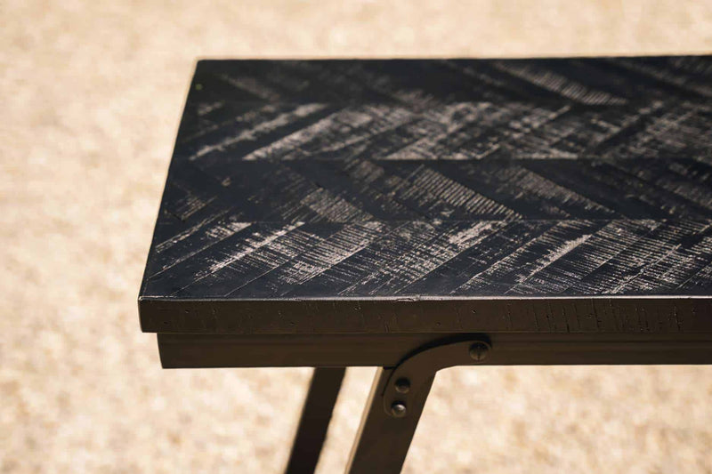 The Herringbone High Table - Black