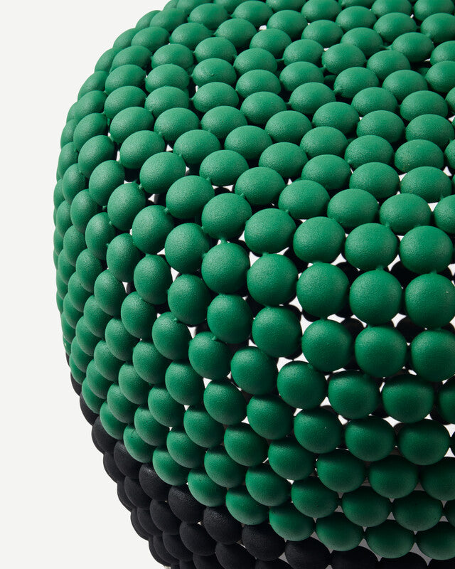 Striped Dot Stool - Dark green