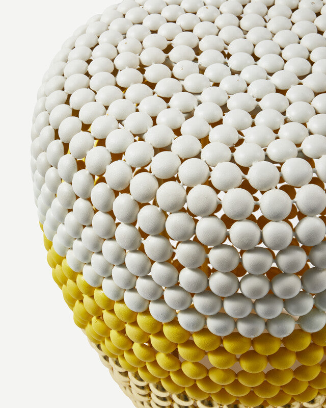Striped Dot Stool - White