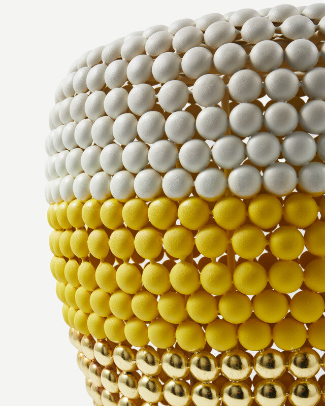 Striped Dot Stool - White