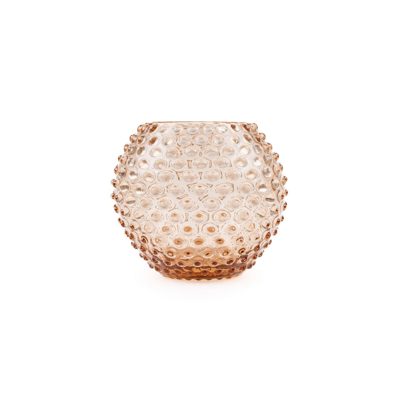 Hobnail Globe Vase 18 cm New Brown