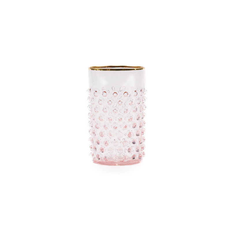 Hobnail Glass Rosa + Gold