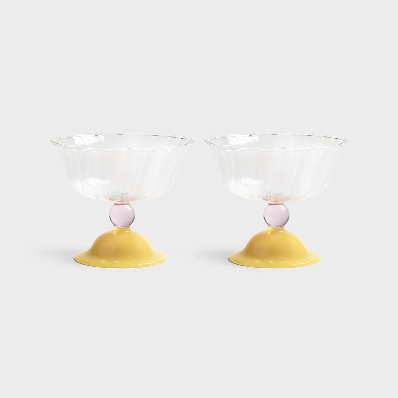 Coupe tulip caramel set of 2