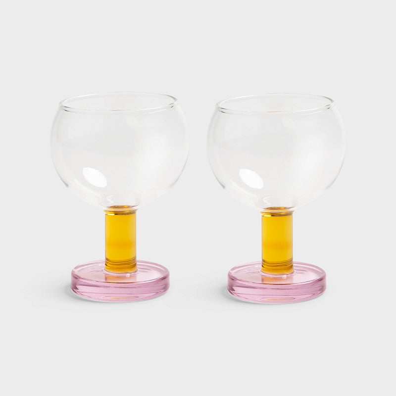 Glass cantine amber set of 2