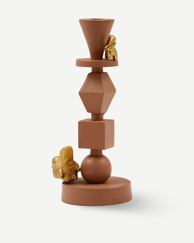 Climbing Pole Candle Holder - S - Dark brown