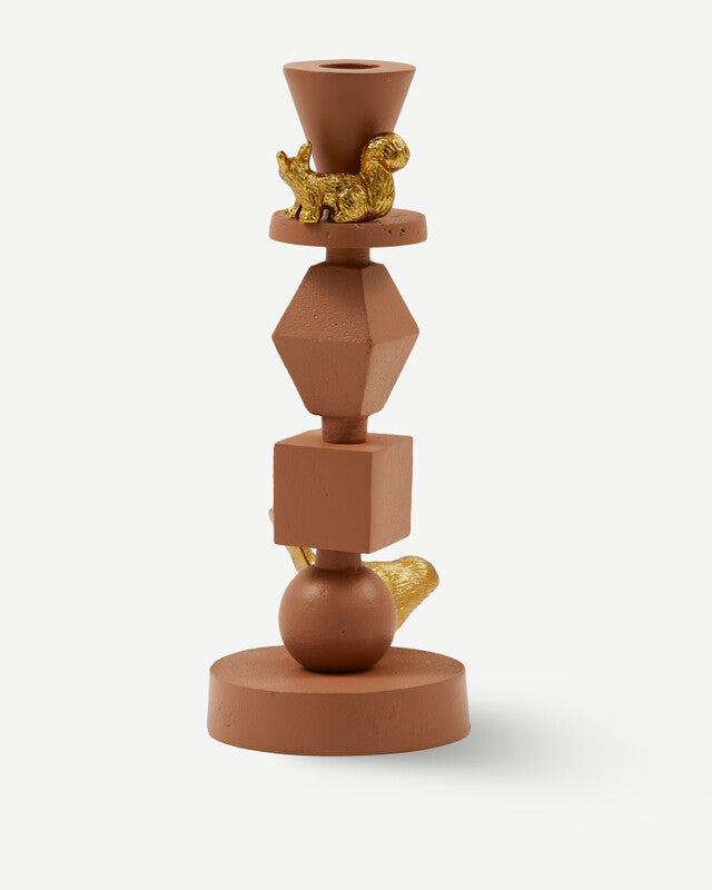 Climbing Pole Candle Holder - S - Dark brown