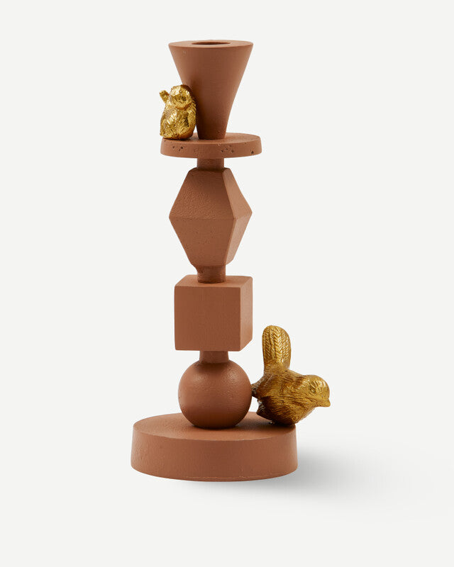 Climbing Pole Candle Holder - S - Dark brown