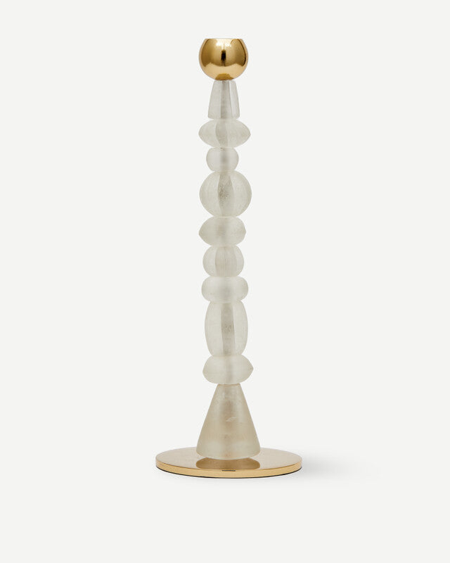 Beads Candle Holder - S - White