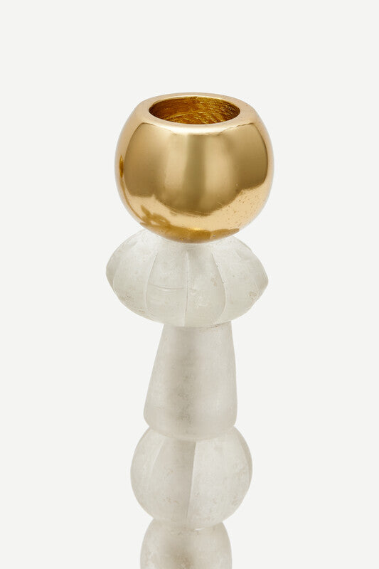 Beads Candle Holder - S - White