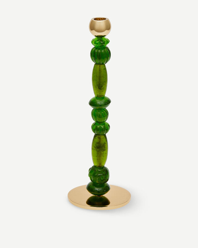 Beads Candle Holder - S - Dark green