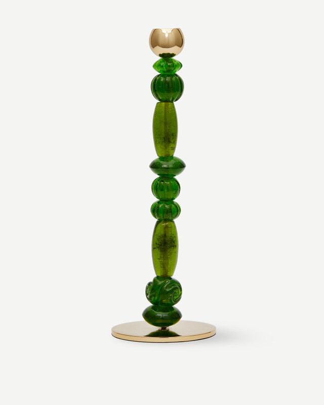 Beads Candle Holder - S - Dark green