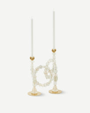 Beads Candle Holder - White