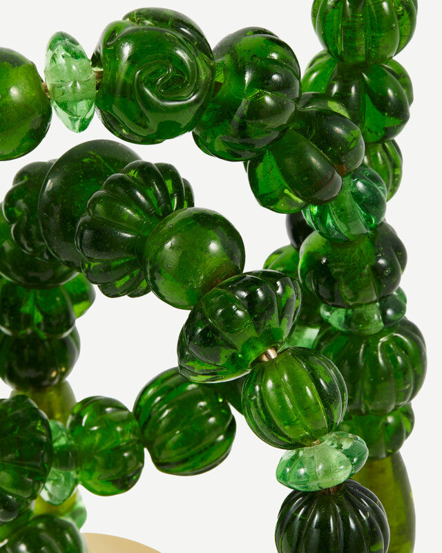 Beads Candle Holder - Dark green