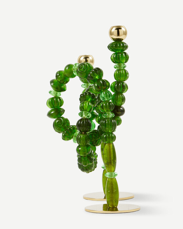 Beads Candle Holder - Dark green
