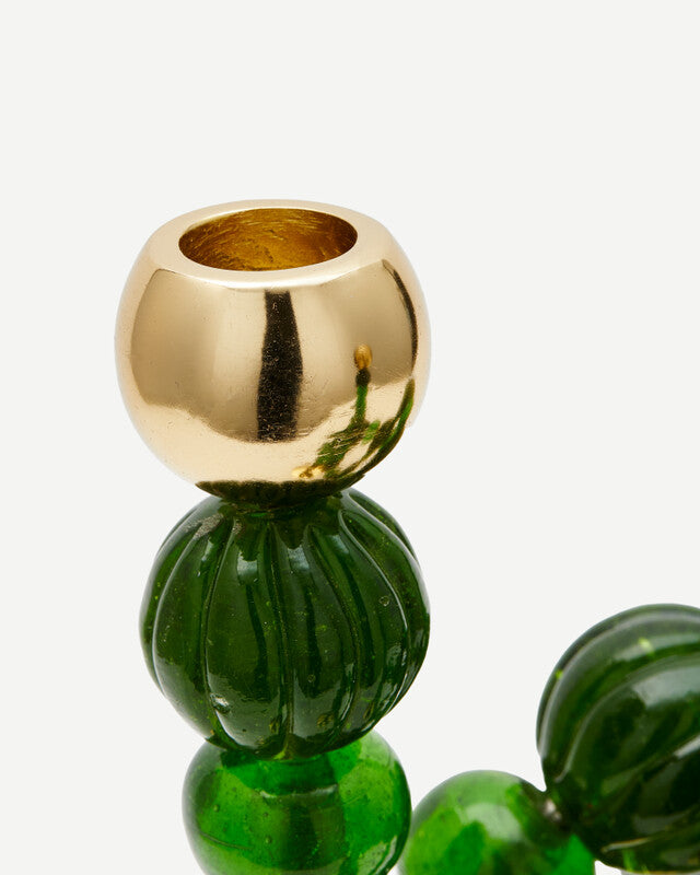 Beads Candle Holder - Dark green