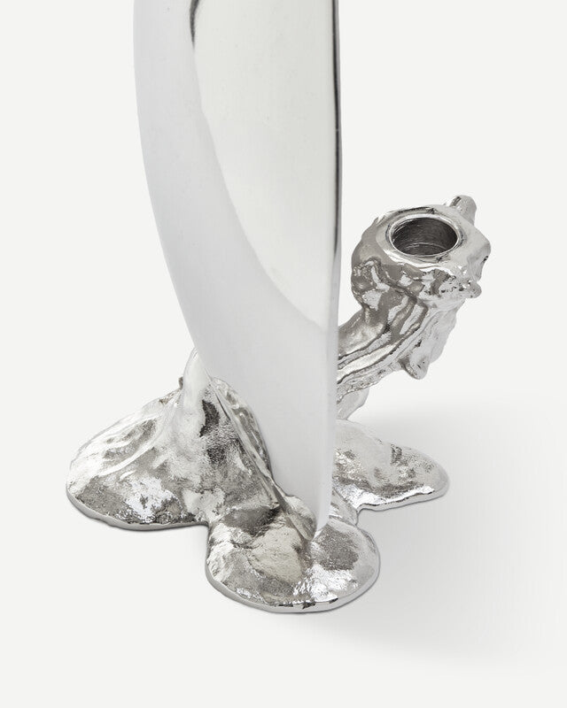 Spherical Drip Candle Holder - Silver