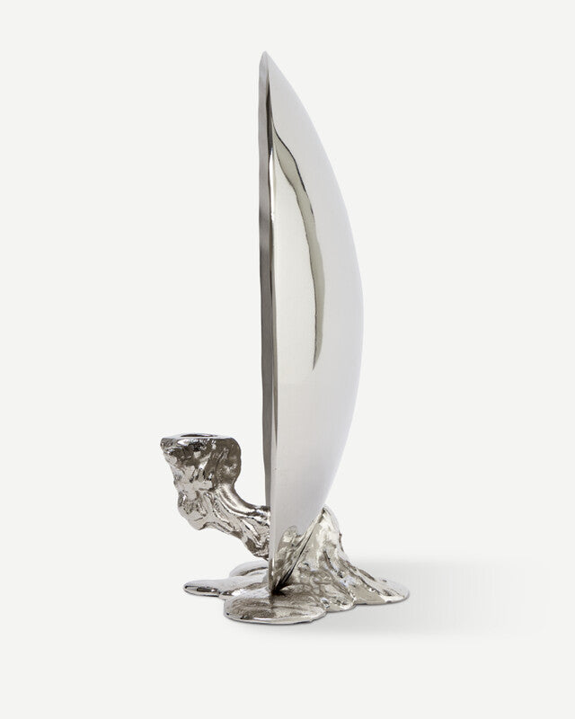 Spherical Drip Candle Holder - Silver