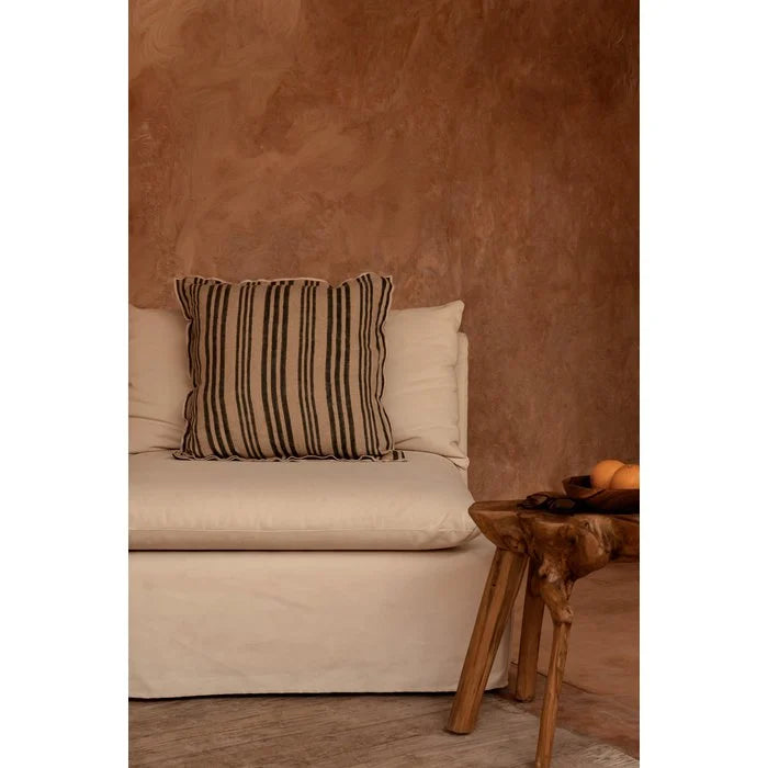 The Nordic Stripe Cushion Cover - Natural Black - 50x50
