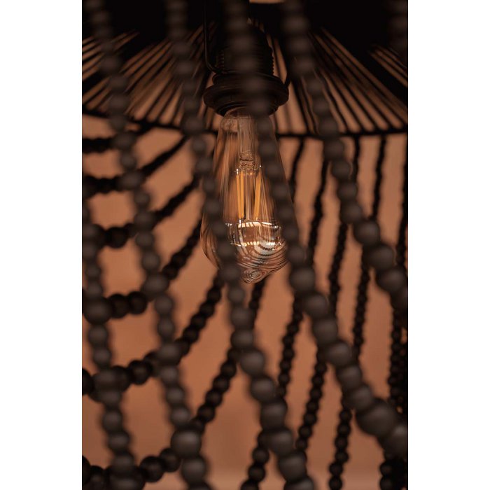 The Wooden Bead Chandelier - Black - L