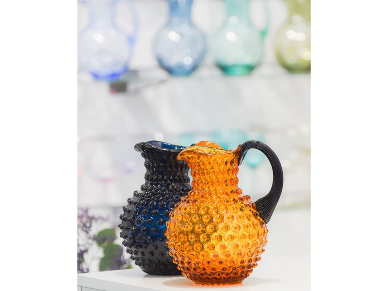 Paris Hobnail Jug 2L Amber + Dark Blue Smoke