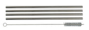 Stainless steel drinking straws set of 4 with cleaning brush