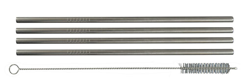 Stainless steel drinking straws set of 4 with cleaning brush