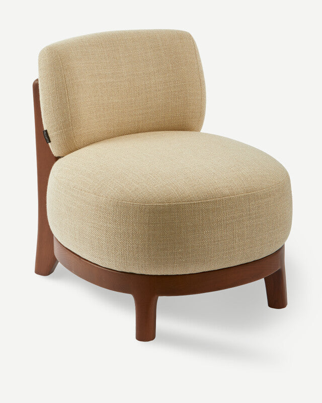 Smooth Fabric Fizz Lounge Chair - Beige