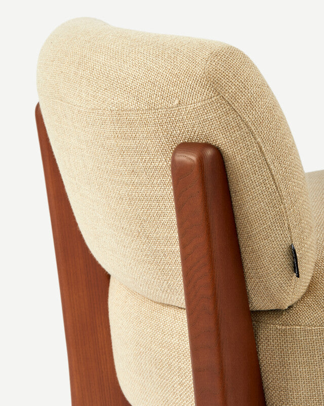 Smooth Fabric Fizz Lounge Chair - Beige