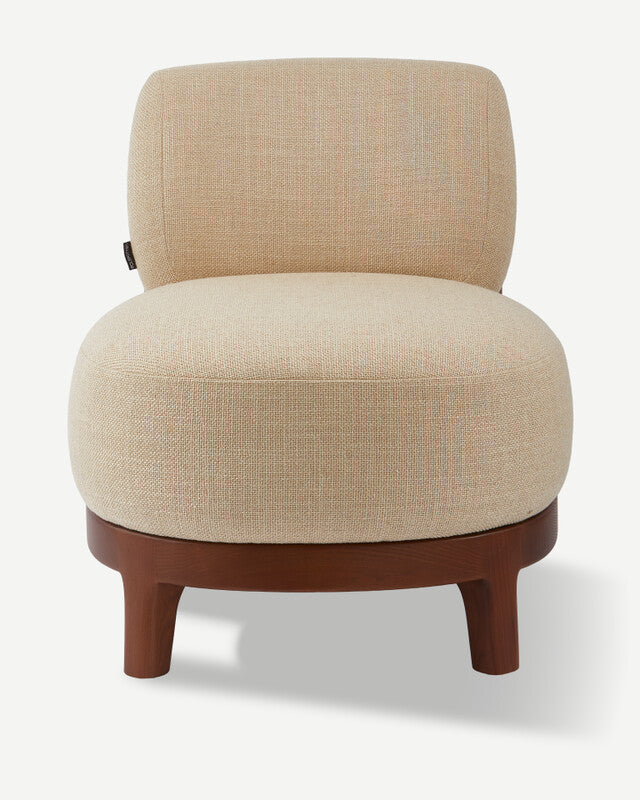 Smooth Fabric Fizz Lounge Chair - Beige