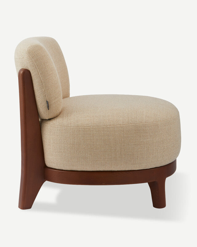 Smooth Fabric Fizz Lounge Chair - Beige