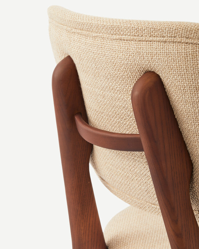Chaise de salle à manger Happy Days en tissu lisse - Beige