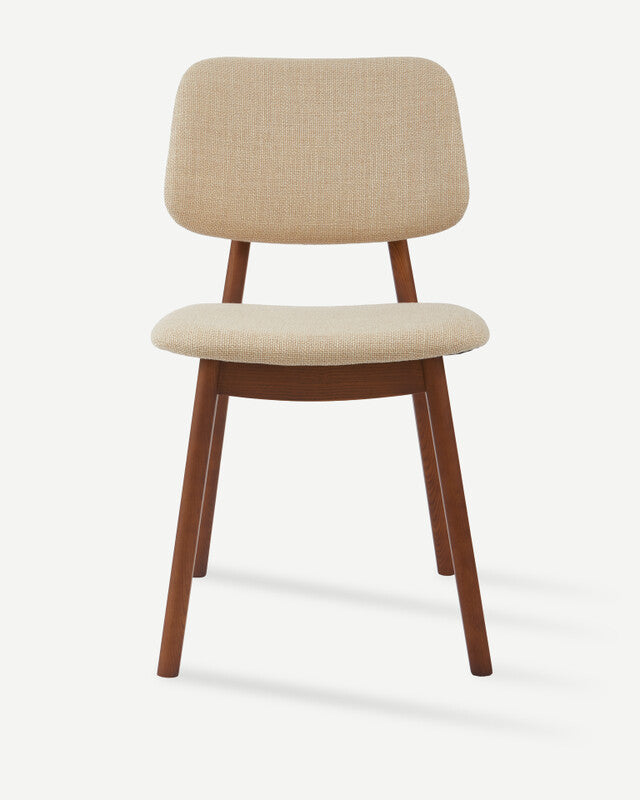 Chaise de salle à manger Happy Days en tissu lisse - Beige